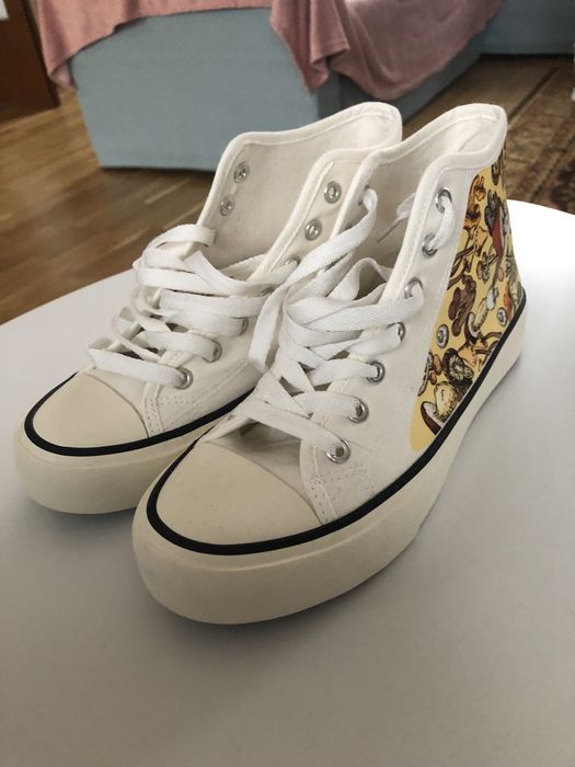 Tenisi / bascheți / teneși imprimeu ciuperci, Converse-style, 38