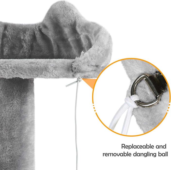 Ansamblu joaca pisici cu 2 casute si platforme |S 592956 Light Gray