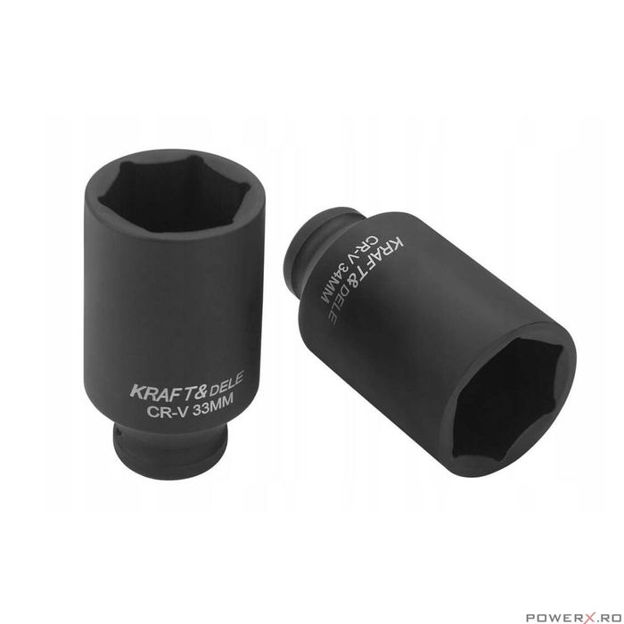 Trusa tubulare de impact, 1/2" kexagonale, 10 - 38mm, 20 piese, Kraft