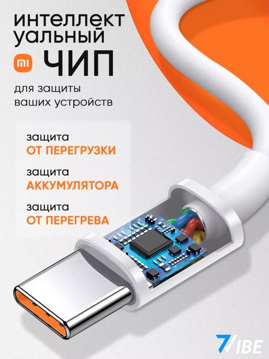 Зарядное устройство Мі, Хіаоті, кабель Туре-С, с быстрой зарядкой 120w