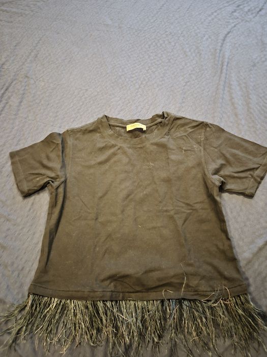 Черна памучна тениска