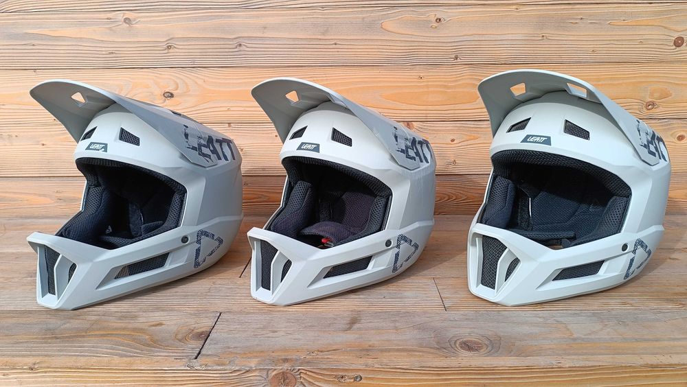 Casti full face casca second hand LEATT Gravity 1.0 negru gri alb