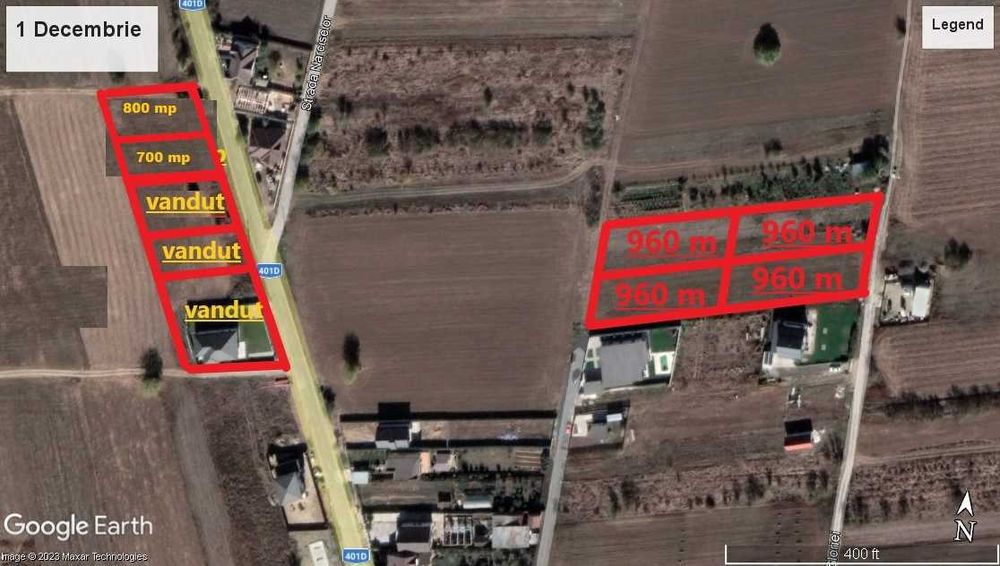 Teren 1 Decembrie utilitati gaze apa curent asfalt