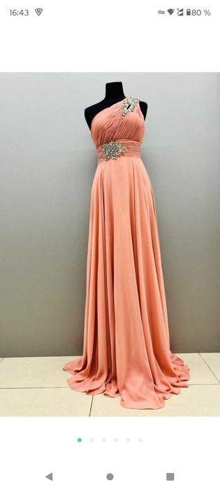 Rochie de seară mărimea XS cu pietre și draperie France