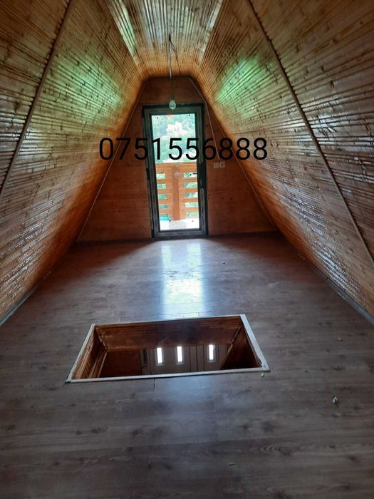 Casa si Cabana din structura de lemn in forma literei A la comanda