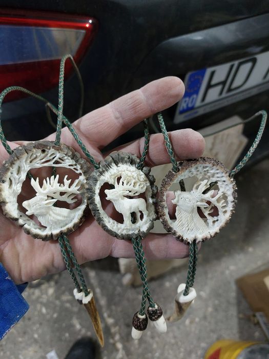 Panoplie vanatoare căprior, mistreț, capra neagră, cravata cerb sculpt