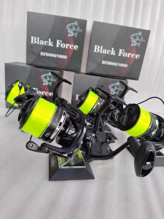 SET 4 Mulinete FL BLACK FORCE 9000 8+1RULMENTI Echipate cu Fir Fluo