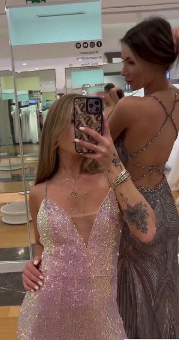 Официална дълга рокля на пайети