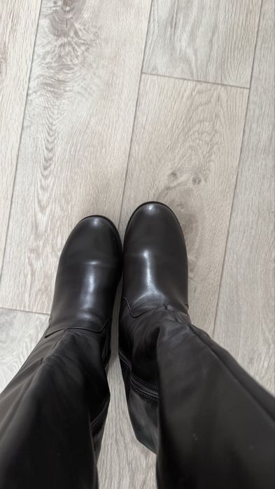 Натуральные кожанные зимние сапоги