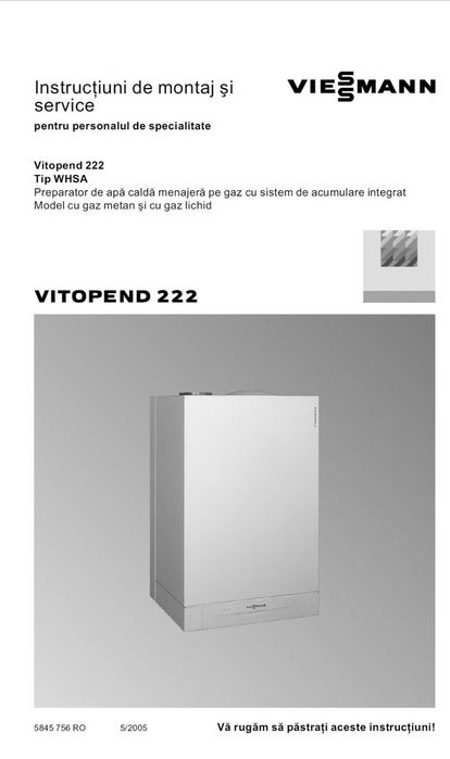 Centrala termica Viesmann Vitopend WHSA 222