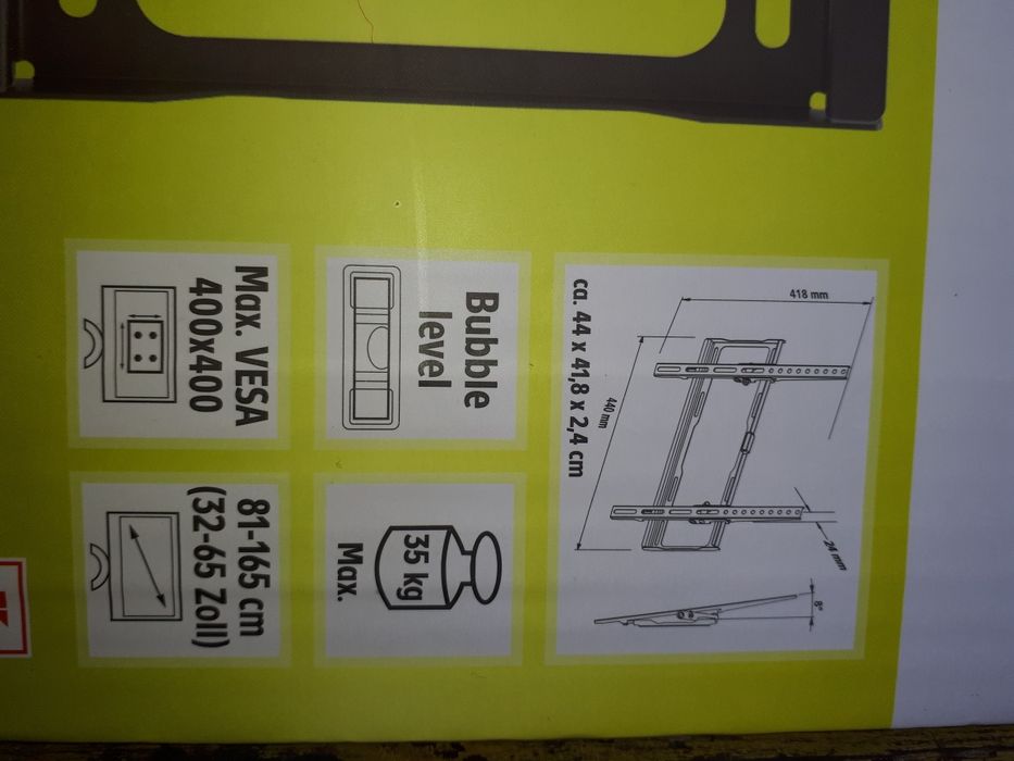 Suport TV de perete,diagonale intre 81-165cm,max 35kg,Vesa max40×40cm