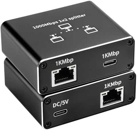 Нов Ethernet Adapter 1 в 2 RJ45 Type-C 1000Mbps за 2 устройства Адаптер интернет