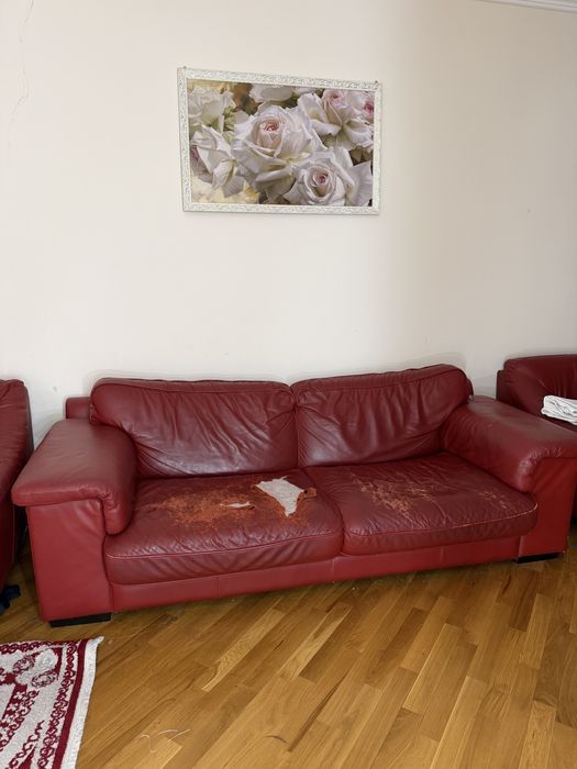 Кожаный диван 2.3 м - двуспальный