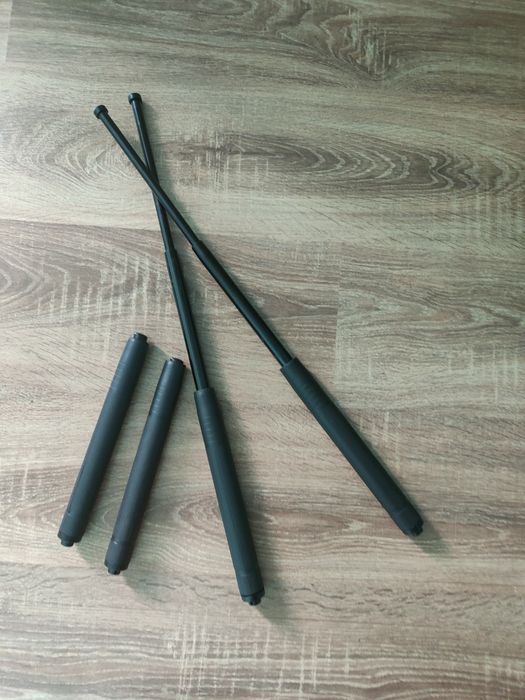 Baston telescopic, negru 60cm oțel inoxidabil