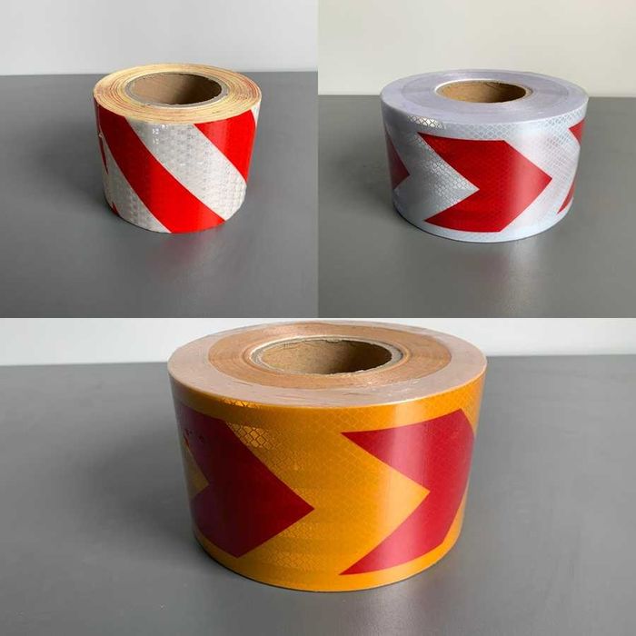 Banda reflectorizanta remorca TIR camioane rosie alba galbena 10cm