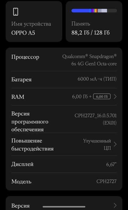 Oppo a5 6/128gb.