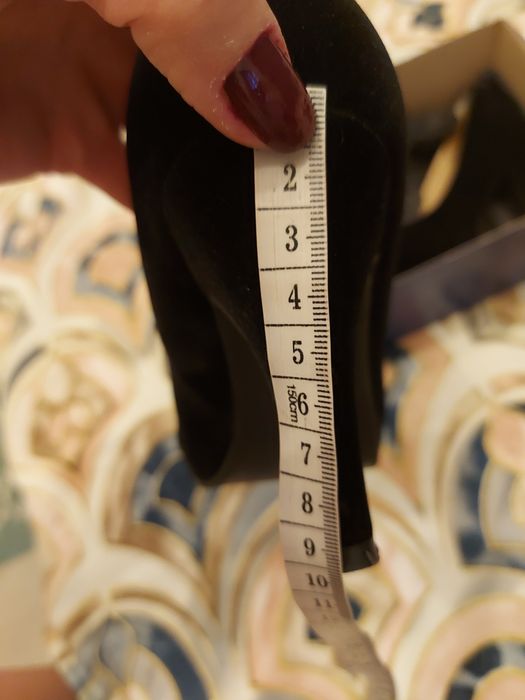 Pantofi catifea ,toc subtire