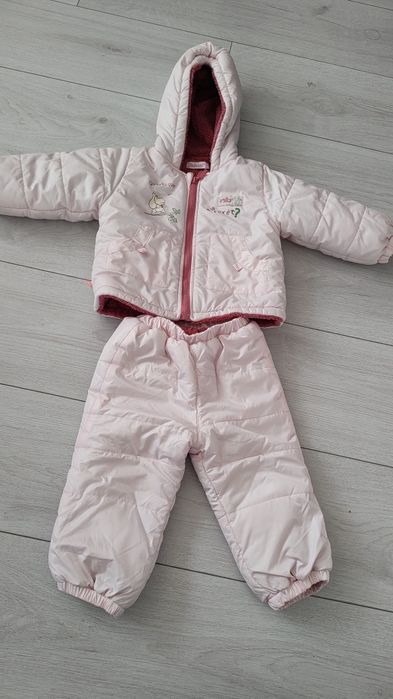 Бебешки зимен комплект розов 80 размер