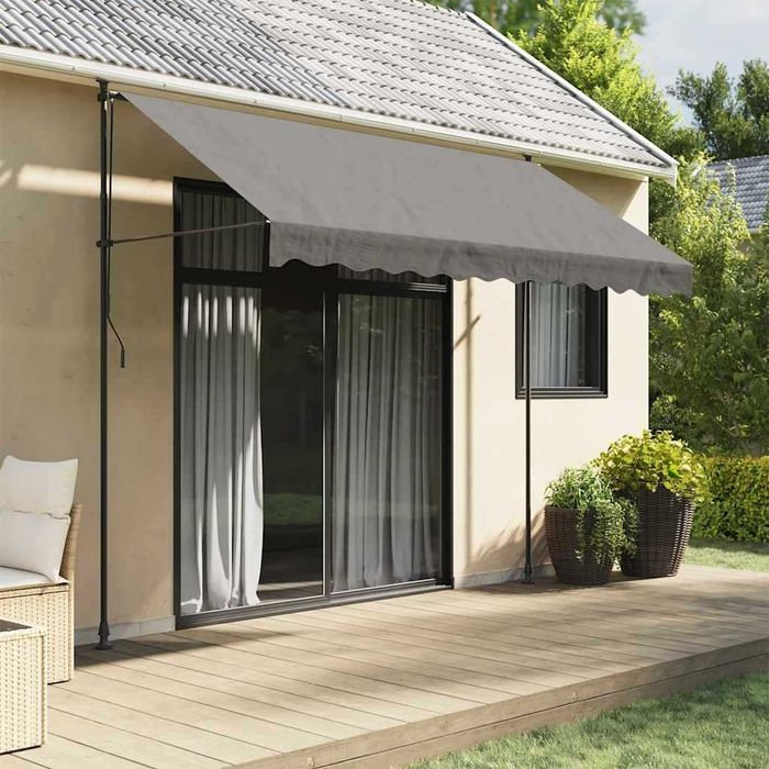 Copertină retractabilă 300x150 cm, material textil și oțel, antracit VidaXL