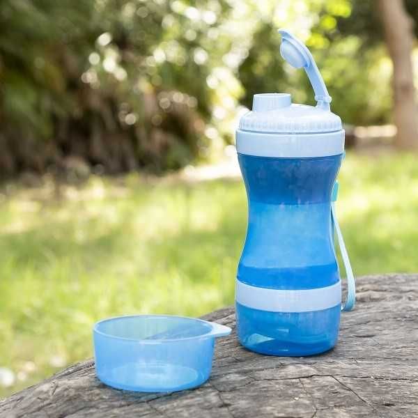Recipient stocare portabil 2 in 1 pentru caini, pentru apa si mancare