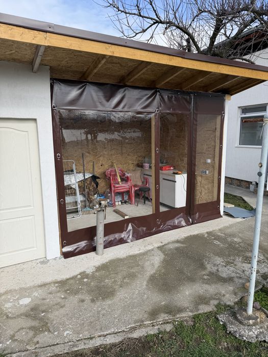 Ветроупорни завеси,тенти покривала сенници винил кристал ветробрани