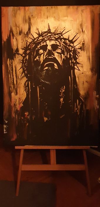 Tablou pictat Iisus Mântuitorul 100cmx70cm