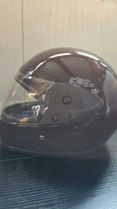 Casca Moto/Scuter/ATV,  marime universala, Negru Lucios