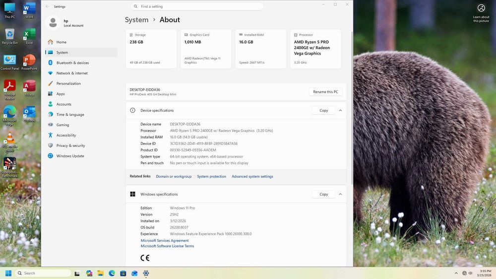 Mini PC HP Ryzen 5 cu 16 GB DDR4 si 250 GB M.2 NVME