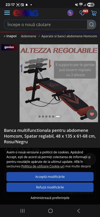 Banca pliabila abdomene homcom