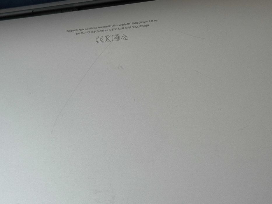 Macbook Pro 16" 2019 i7 16gb ram 512gb ssd
