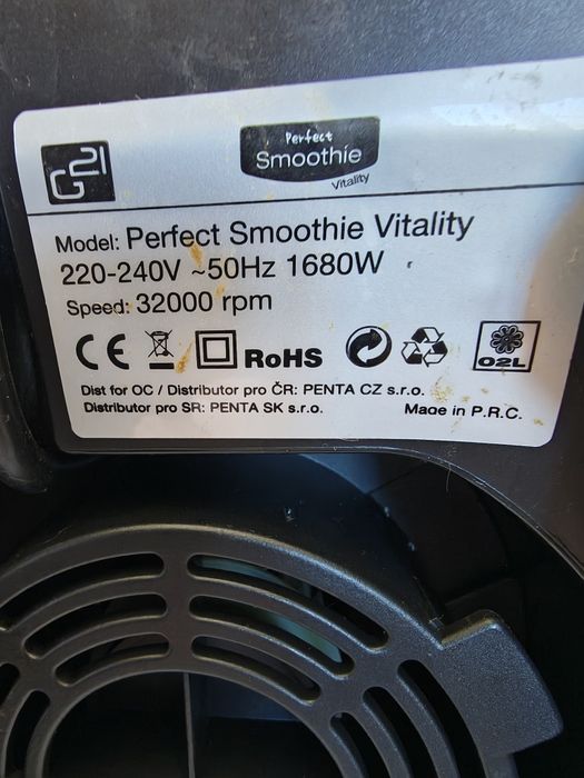 Rezervat - Blender profesional cu cana 1680W G21 Perfect Smoothie Vitality  32000rpm  foarte putin folosit in cutie, cana 2.5L