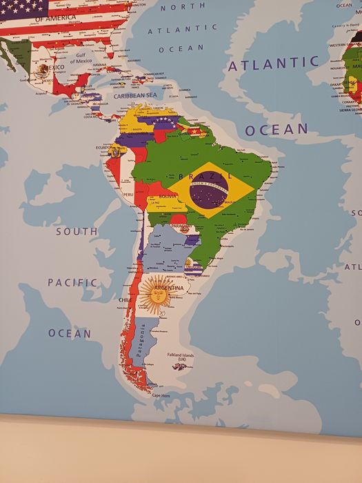 Карта на Света със знамена