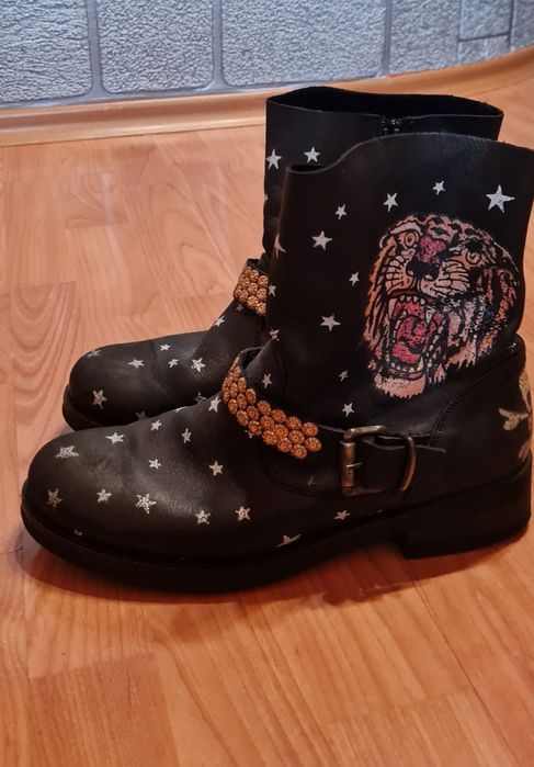 T'letisse#made in Italy# боти # естествена кожа # черепи#rock boots #