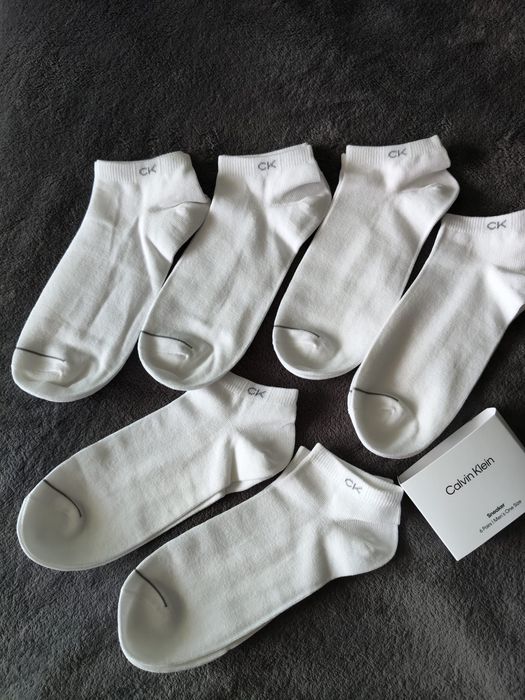 Calvin Klein Sneaker socks set 6 perechi sosete barbatesti pana la glezna culoare alba marime OS noi originale