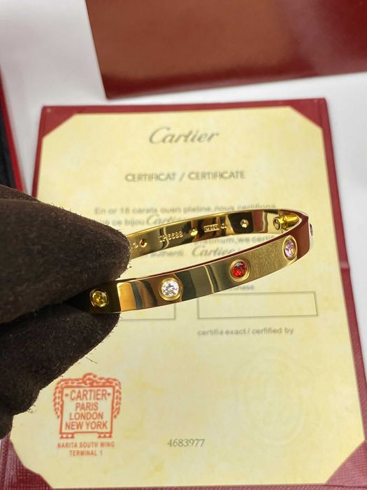 Brățară Cartier LOVE 19 Gold 585 cu 10 diamante