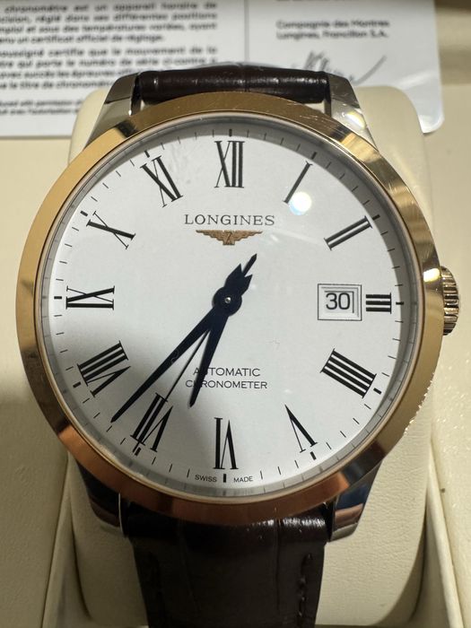 Longines Record Men’s Automatic Gold Bezel 38,5 mm