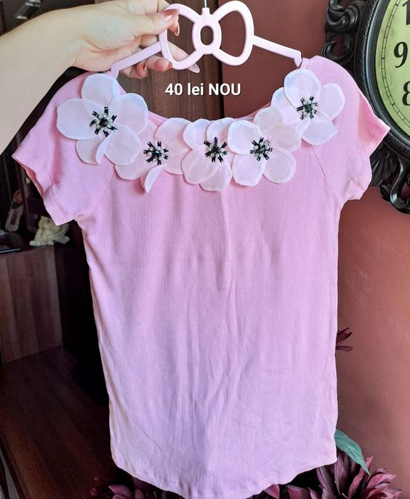 Bluza dama roz cu floricele bluza nepurtata