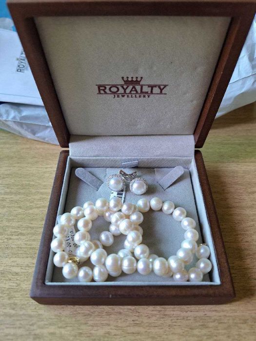 Серьги Новые Заводские из белого золота с бриллиантами и жемчугом