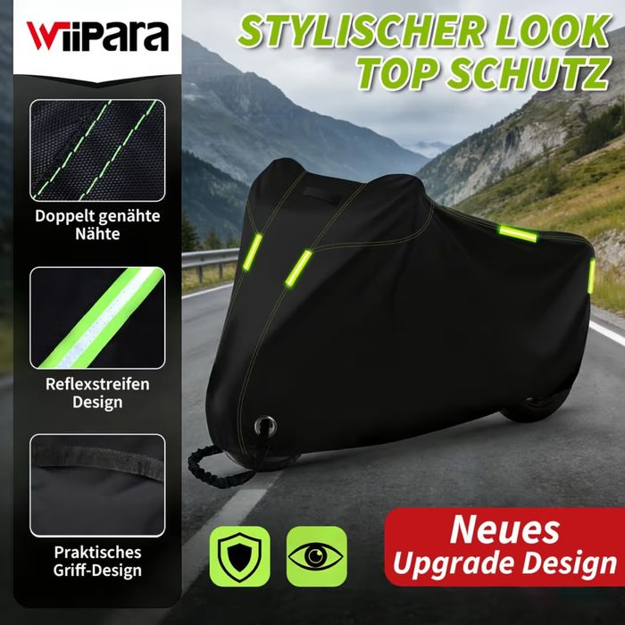 Husa moto impermeabila 210D Oxford, protectie UV si vant, 200x105x125 cm