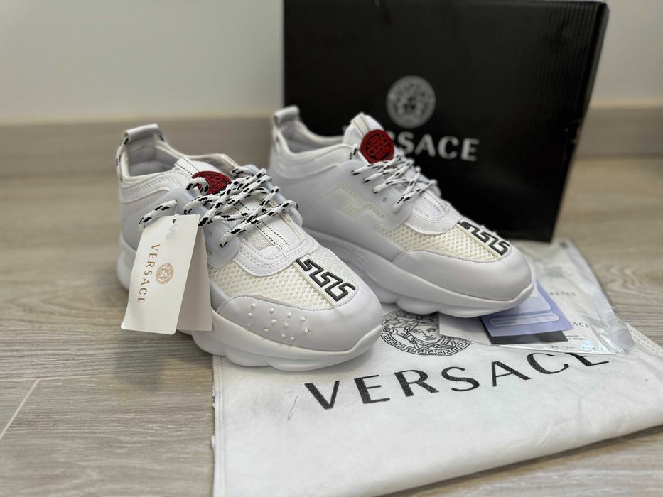 Adidasi VERSACE Chain Reaction White - Produs Nou - Full Box