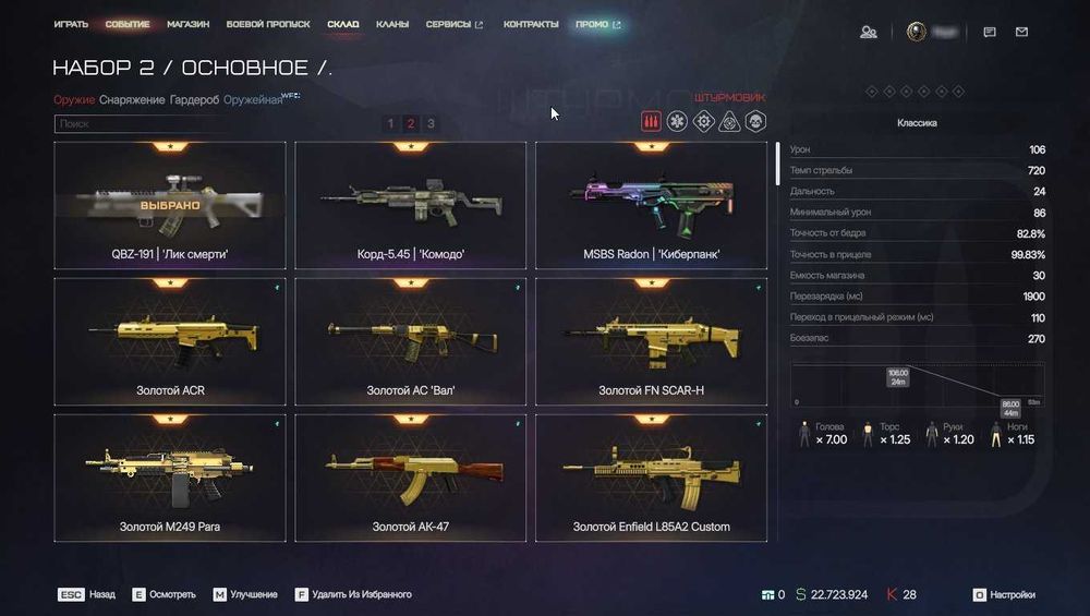 Аккаунт Warface | Задоначено 1 МЛН Р.