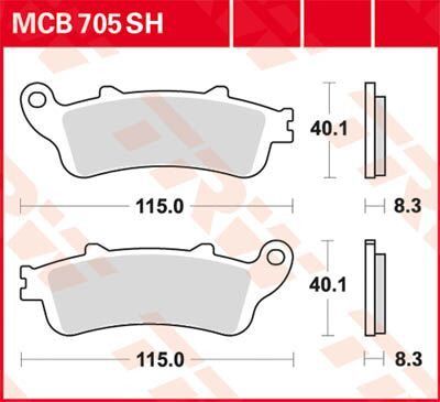 Plăcuțe frână sinterizate TRW MCB705SH Honda NT 700 V, ST 1300