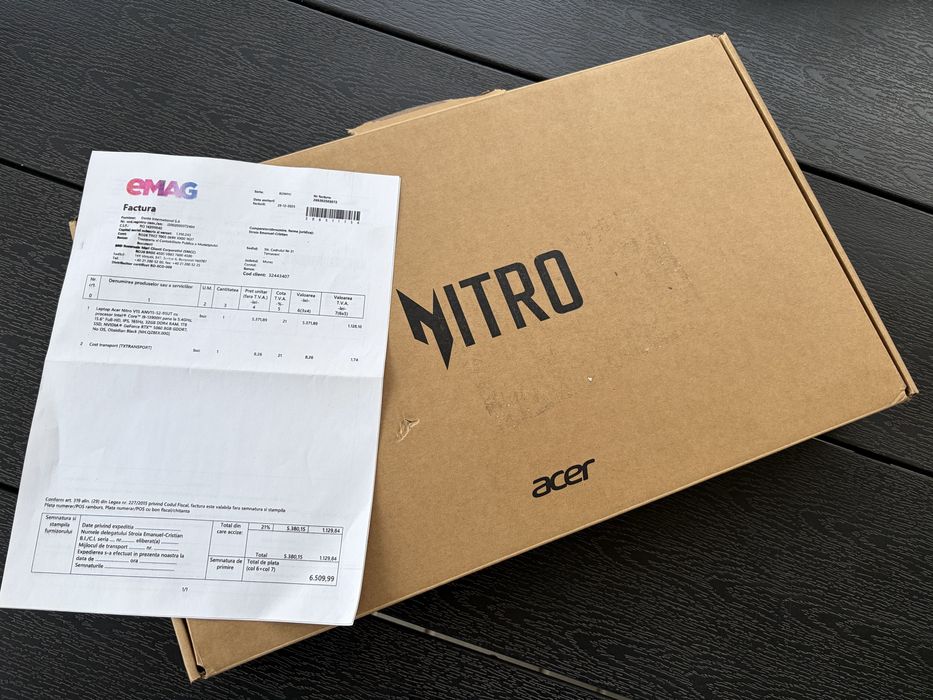 Acer Gaming Nitro V15 (i9 / 1T SSd / 32gb Ram)