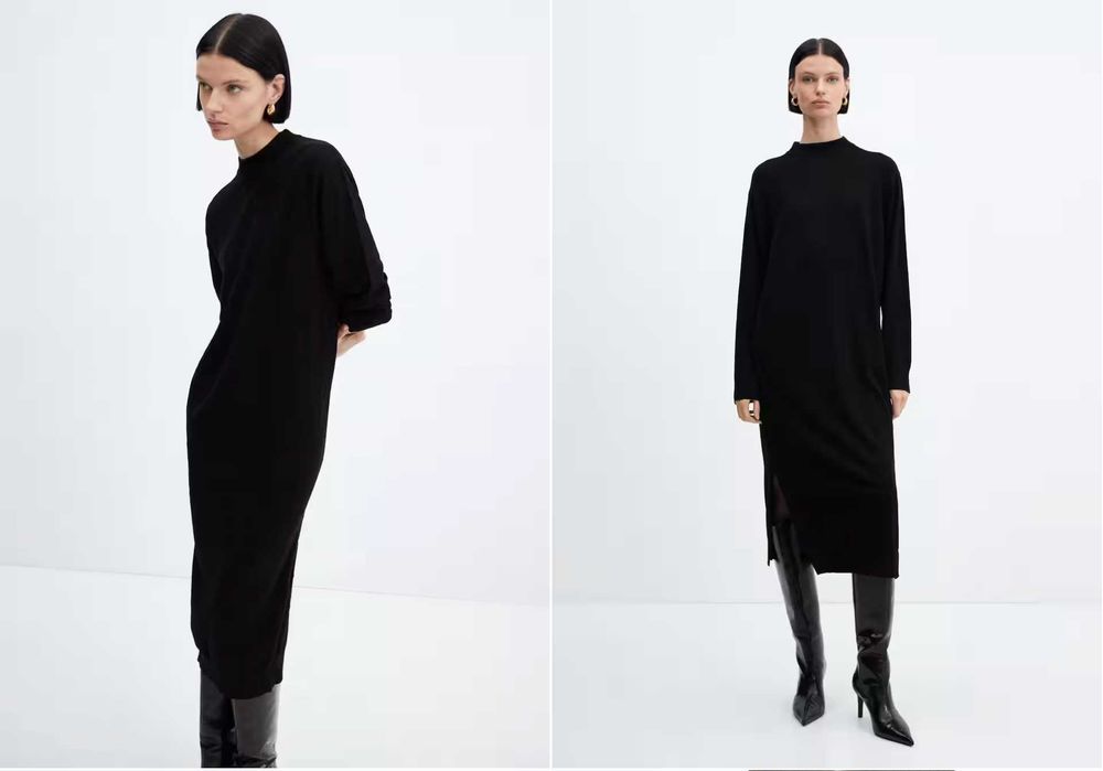 Rochie MANGO mărime S din tricot cu guler rotund