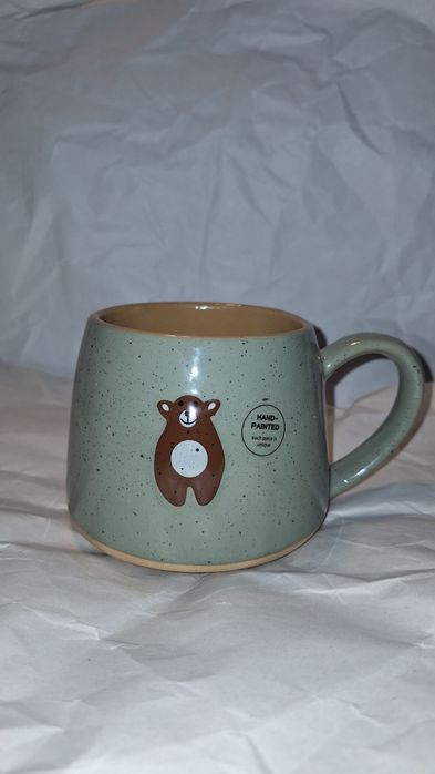 Set/buc 2 căni ceramice hand-painted – urs & brad | rustic