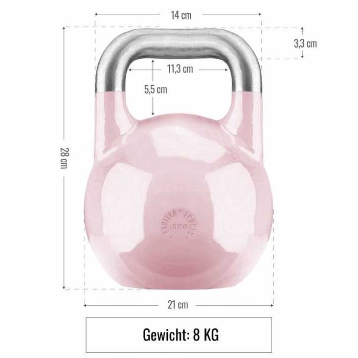 *Kettlebell de Competiție - 8 KG, Roz