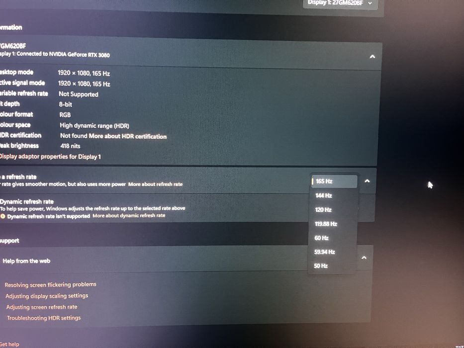 монитор 165hz 27 инча