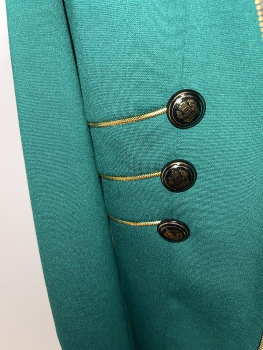 Costum damă verde, sacou 36 + pantaloni 38