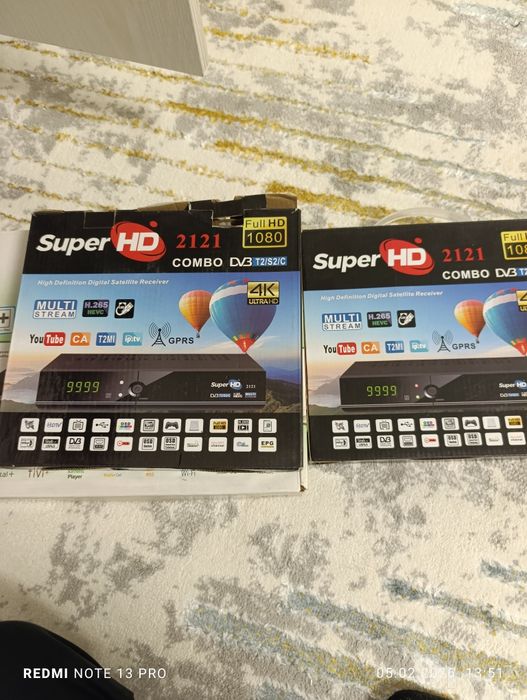 Тюнеры Superhd 2121  combo hevc сим карту можно,