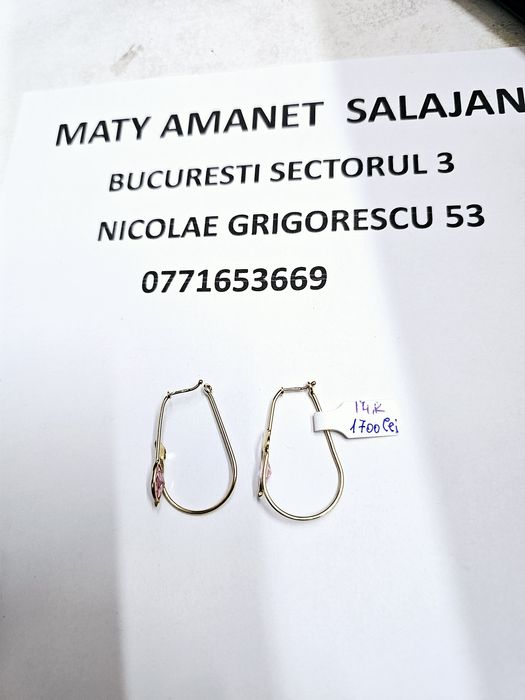 Vand cercei din aur 14 k 3.27 g cod 980